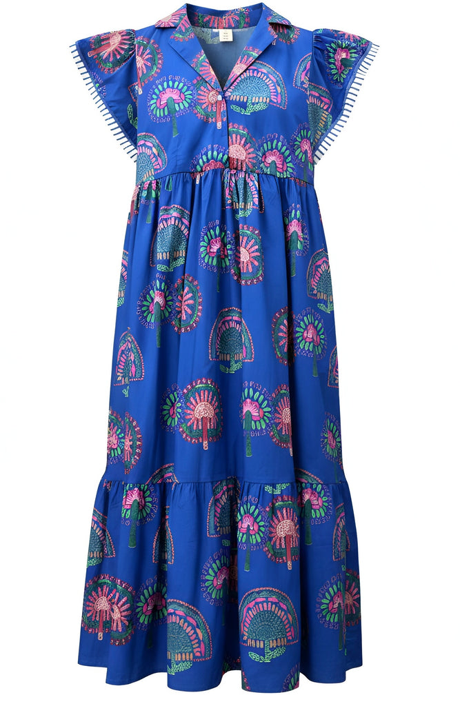 "Katy" Tiered Midi Dress - The Katie Grace Boutique