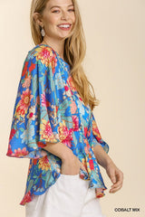 "Kelly" Floral Peplum Blouse - The Katie Grace Boutique