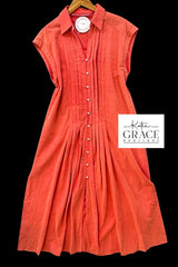 "Becka" Pintuck Washed Midi Dress - The Katie Grace Boutique