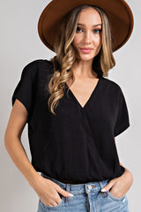"Leena" Surplice Blouse Bodysuit - The Katie Grace Boutique