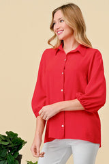 "Sydney" Button Down Blouse - The Katie Grace Boutique