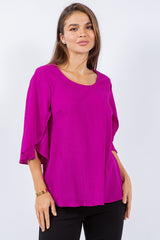 "Sasha" Tulip Sleeve Blouse - The Katie Grace Boutique