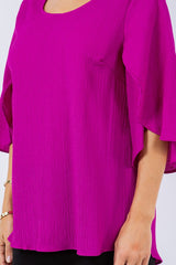 "Sasha" Tulip Sleeve Blouse - The Katie Grace Boutique