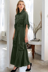 "Lauren" Satin Cargo Jumpsuit - The Katie Grace Boutique