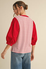 "Dana" Striped Top - The Katie Grace Boutique