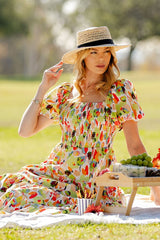 "Marti" Smocked Midi Dress - The Katie Grace Boutique