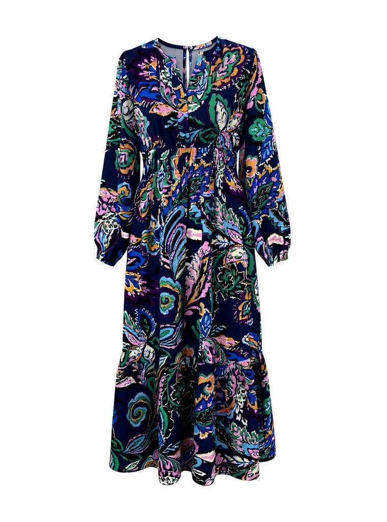 "Nova" Navy Floral Dress - The Katie Grace Boutique