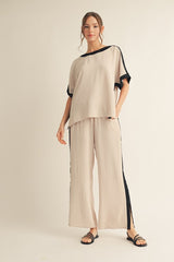 "Fern" Matching Air Flow Separates, Beige - The Katie Grace Boutique