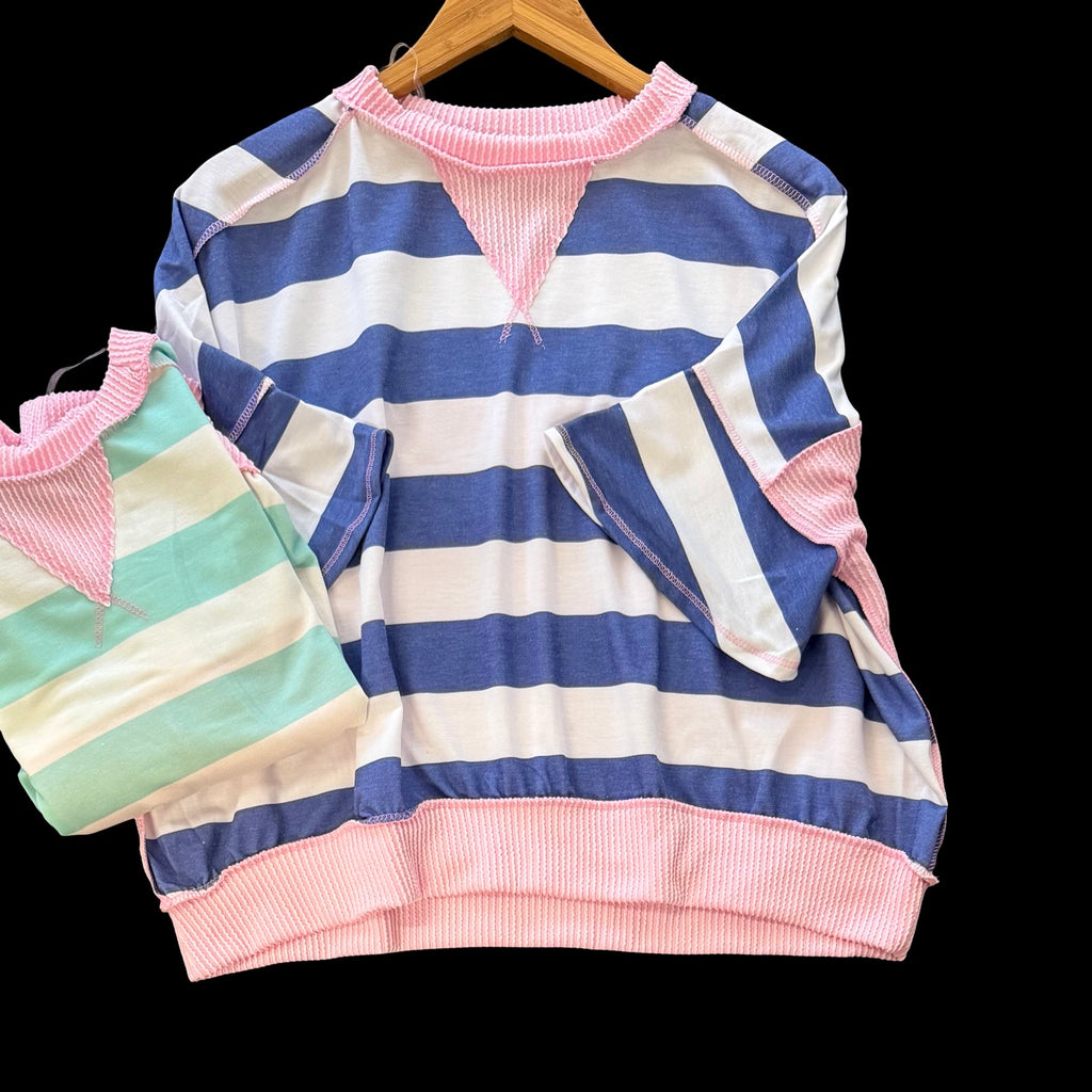 "Bailey" Mix Media Top, 2 colors