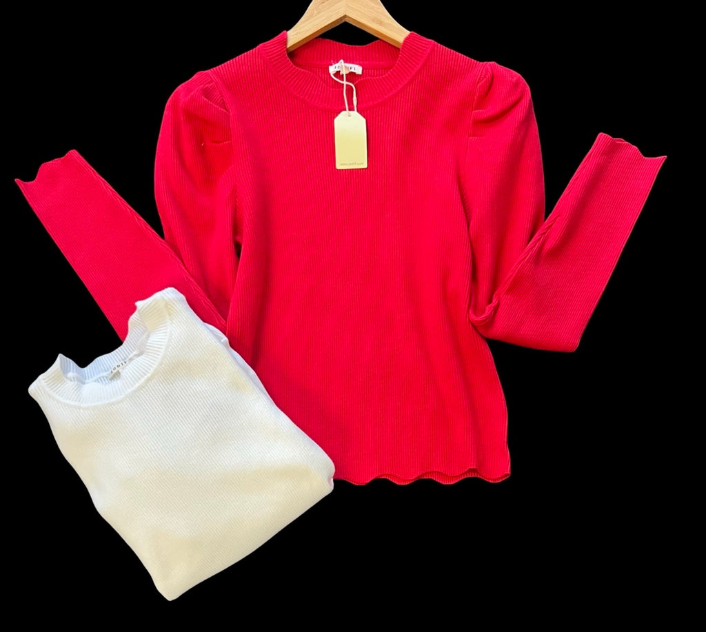 "Noelle" Ribbed Fitted Sweater, 2 colors - The Katie Grace Boutique