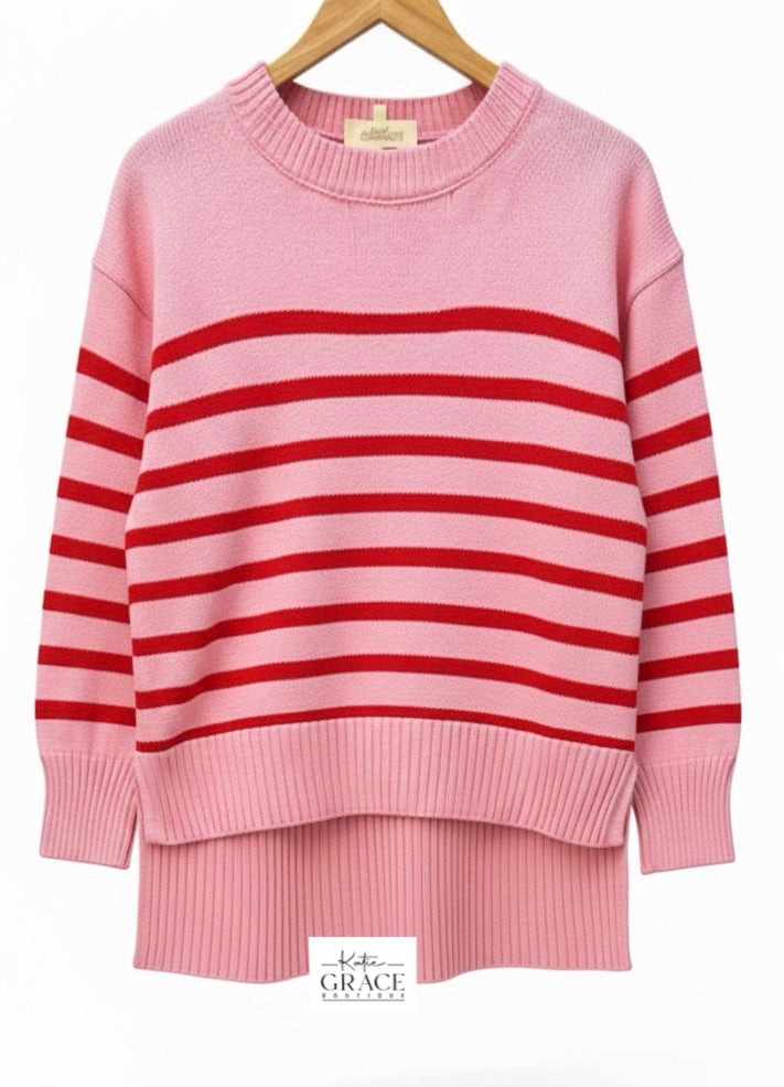 "Candi" Striped Sweater - The Katie Grace Boutique