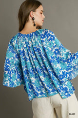 "Beatrice" Floral Blouse - The Katie Grace Boutique