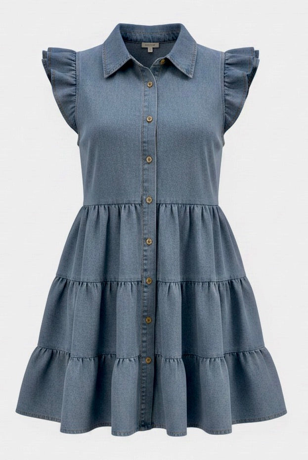 "Lori" Denim Dress - The Katie Grace Boutique