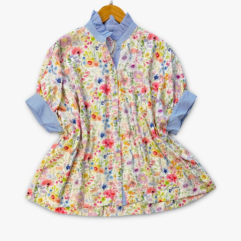 "Clara" Mixed Prints DolmnaTop - The Katie Grace Boutique