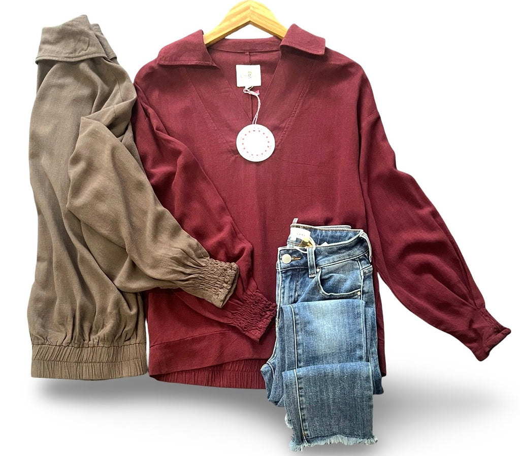 "Mallory" Linen Blend , 2 colors - The Katie Grace Boutique