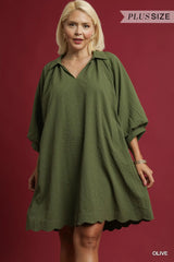 "Carrie" Textured Dress, 2 colors Plus - The Katie Grace Boutique