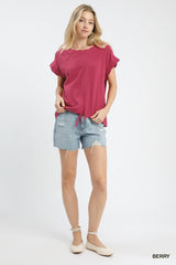 "Sloane" Scalloped Trim and Drawstring, S-2XL - The Katie Grace Boutique