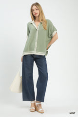 "Nora" Linen Button Down - The Katie Grace Boutique