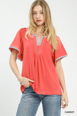 "Eleanor" Linen Blend Top, 2 colors - The Katie Grace Boutique