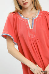 "Eleanor" Linen Blend Top, 2 colors - The Katie Grace Boutique