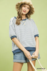 "Carly" Striped Pullover - The Katie Grace Boutique