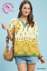 "Josephine" V Neck Blouse - The Katie Grace Boutique