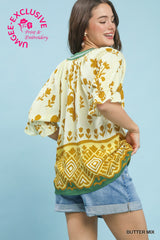 "Josephine" V Neck Blouse - The Katie Grace Boutique