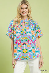 "Genevieve" Floral Blouse - The Katie Grace Boutique