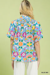 "Genevieve" Floral Blouse - The Katie Grace Boutique