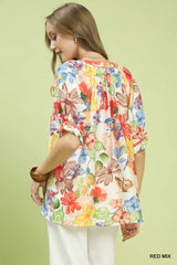 "Tiffani" Floral Blouse - The Katie Grace Boutique
