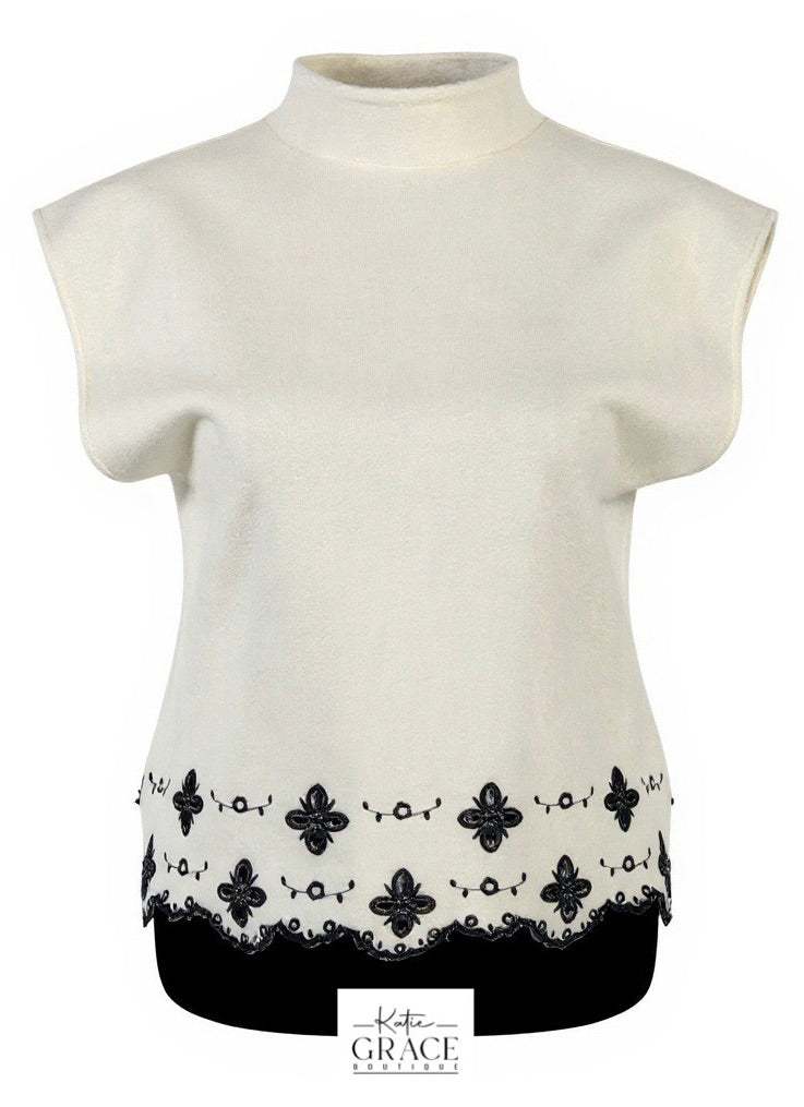 "Callie" Embroidered Sweater Vest - The Katie Grace Boutique