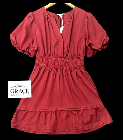 "Audra" Smocked Waist Dress - The Katie Grace Boutique