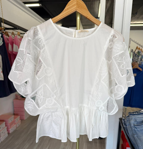 "Savanah" Peplum Blouse - The Katie Grace Boutique