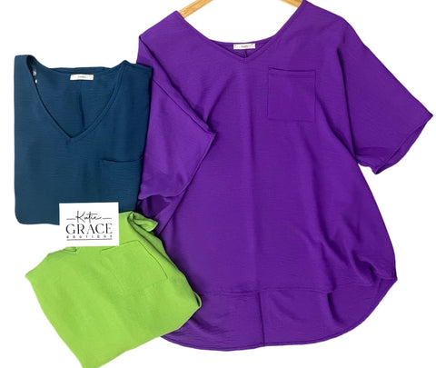 "Tiffani" Oversized Blouse, 3 colors - The Katie Grace Boutique