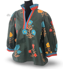 "Tasha" Floral Blouse - The Katie Grace Boutique