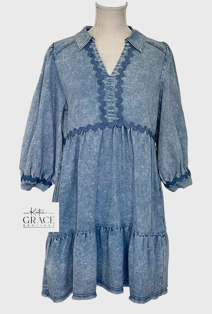 "Londyn" Mineral Washed Dress - The Katie Grace Boutique
