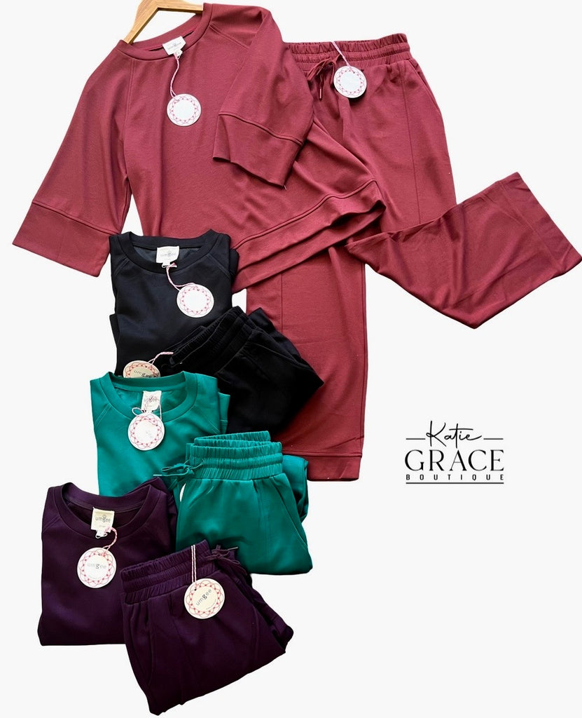 "Kelsey" Luxe Matching Separates, 4 colors - The Katie Grace Boutique