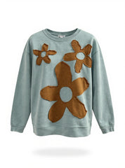 "Daisy" Applique Flower Top - The Katie Grace Boutique