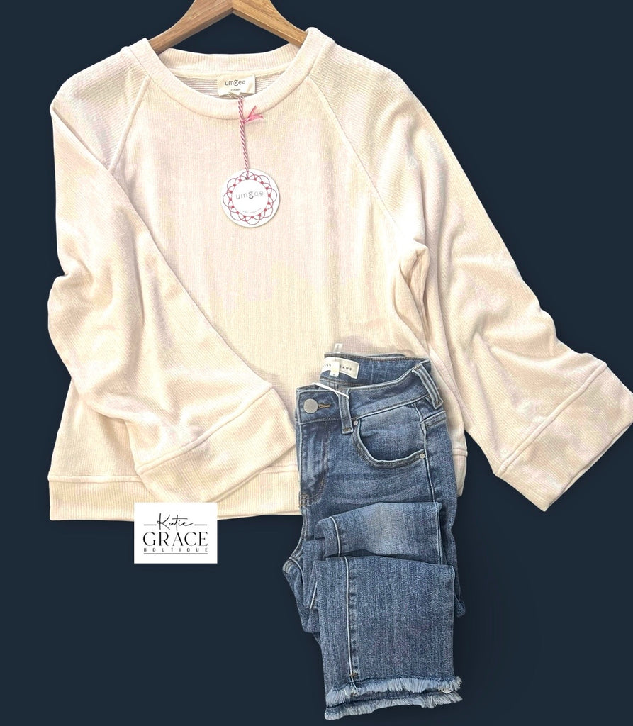 "Marie" Soft Velour Top - The Katie Grace Boutique