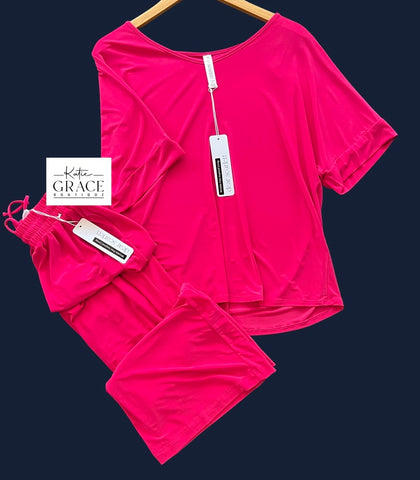 "Ainsley" Matching Separates, Fuchsia - The Katie Grace Boutique