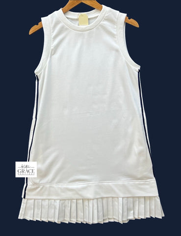 "Alivia" Pleated Hem Dress - The Katie Grace Boutique