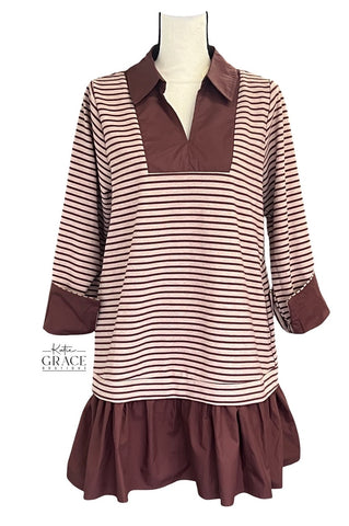 "Brownie" Striped Dress - The Katie Grace Boutique