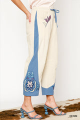 "Alicia" Embroidered Pants, 2 colors - The Katie Grace Boutique