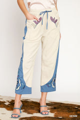 "Alicia" Embroidered Pants, 2 colors - The Katie Grace Boutique
