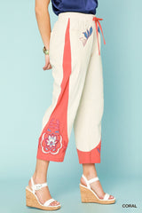 "Alicia" Embroidered Pants, 2 colors - The Katie Grace Boutique