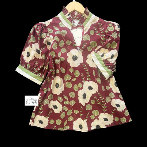 "Crystal" Floral Blouse - The Katie Grace Boutique