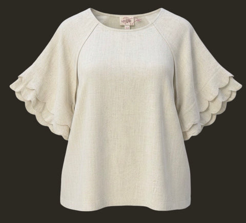 "Darlene" Linen Blend Top - The Katie Grace Boutique