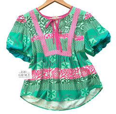 "Elliana" Puff Sleeve Blouse - The Katie Grace Boutique