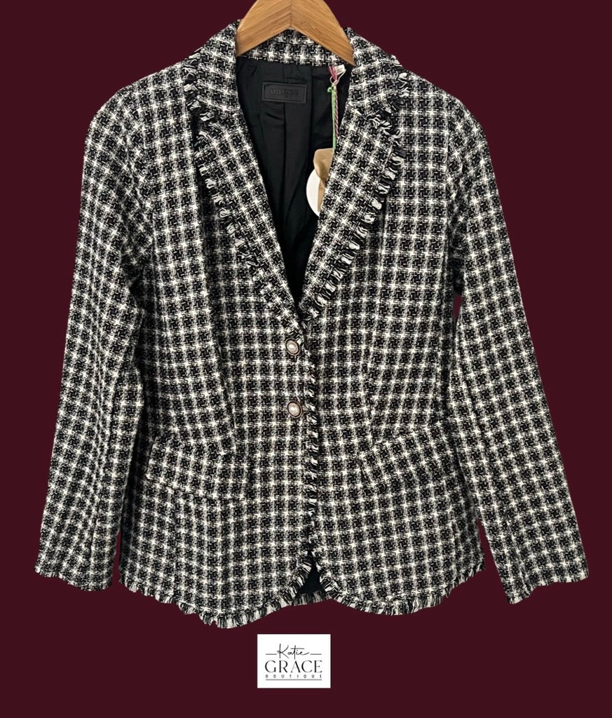 "Kelly" Tweed Blazer - The Katie Grace Boutique