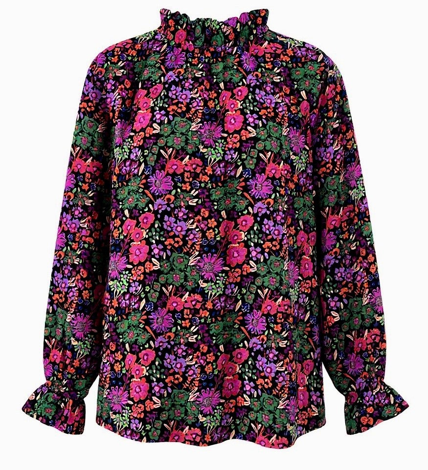 "Alicia" Floral Blouse - The Katie Grace Boutique